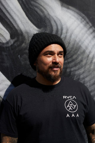 Pat Tenore RVCA's Founder in RVCA x AAA collection blof article