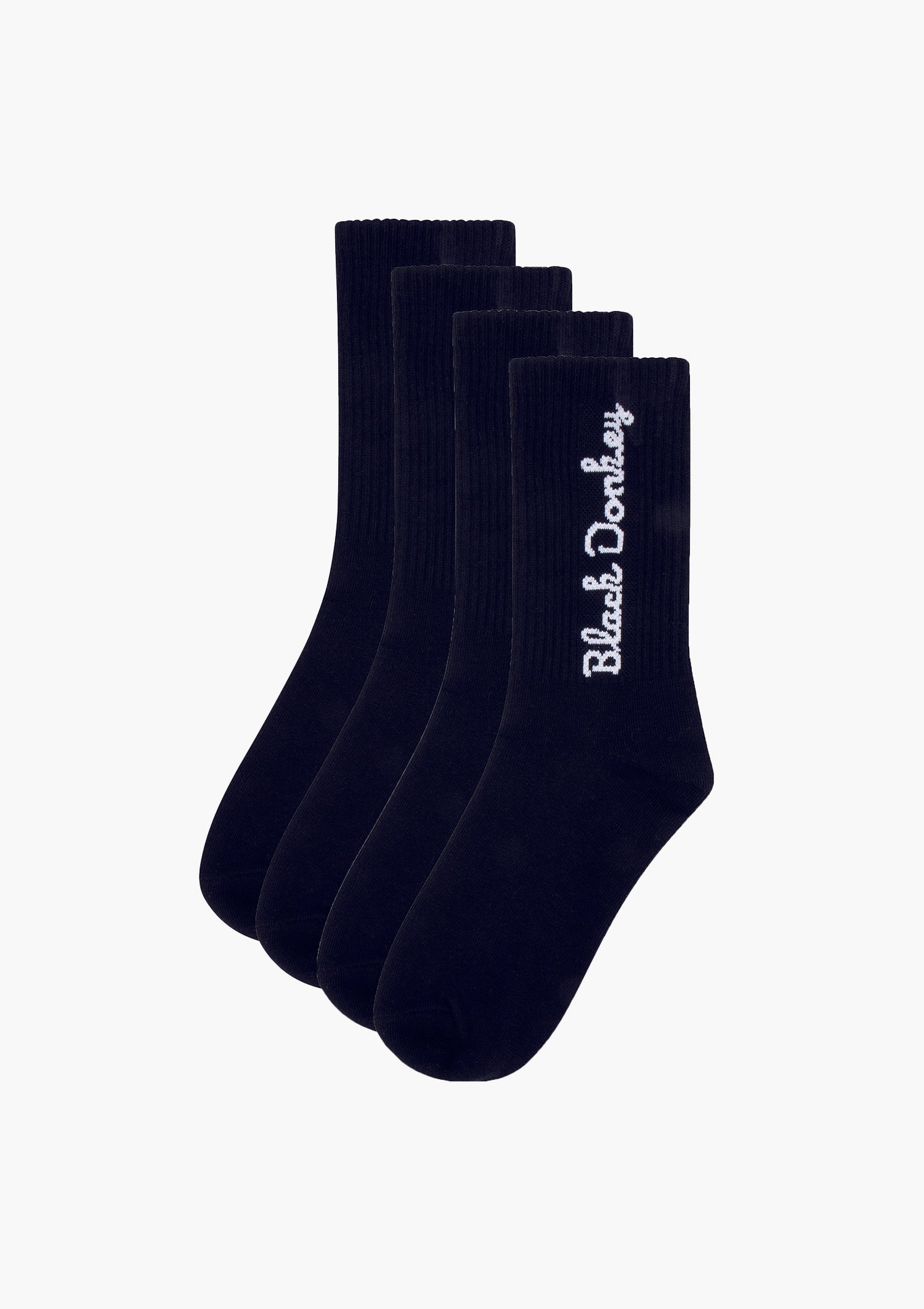 Black Donkey Socks 2-Pack I Black/White