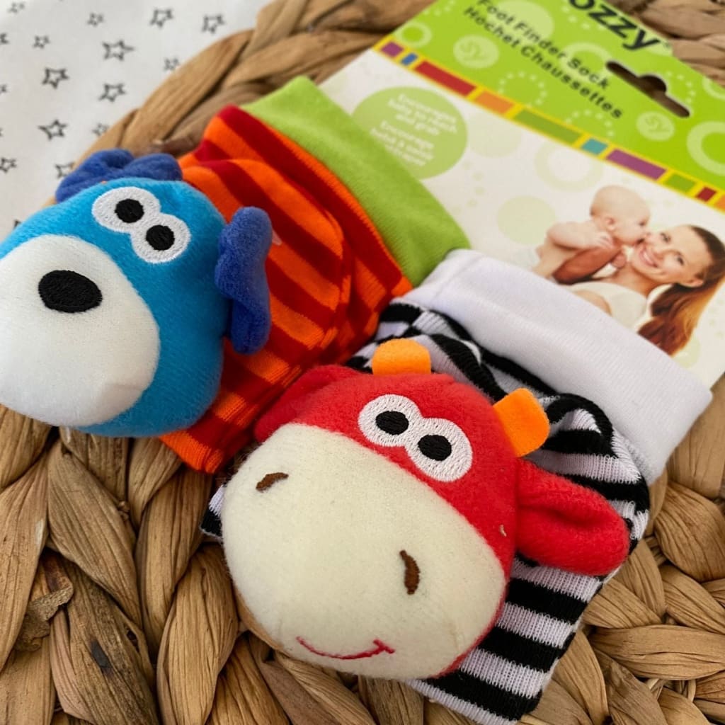 mundo buba - Set Calcetines y muñequeras sonajeros para bebé – mundobuba