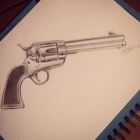 realistic gun sketch
