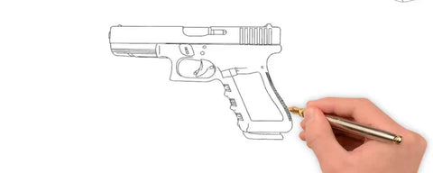 realistic gun sketch