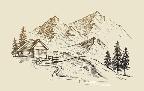 how to draw a mountain landscape with pencil