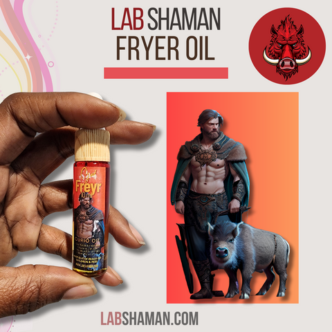 LAB Shaman, Freyr, God Oil, Norse God, fertility, abundance, spell oil, altar tool, metaphysical, spiritual journey, ritual, elixir, prosperity