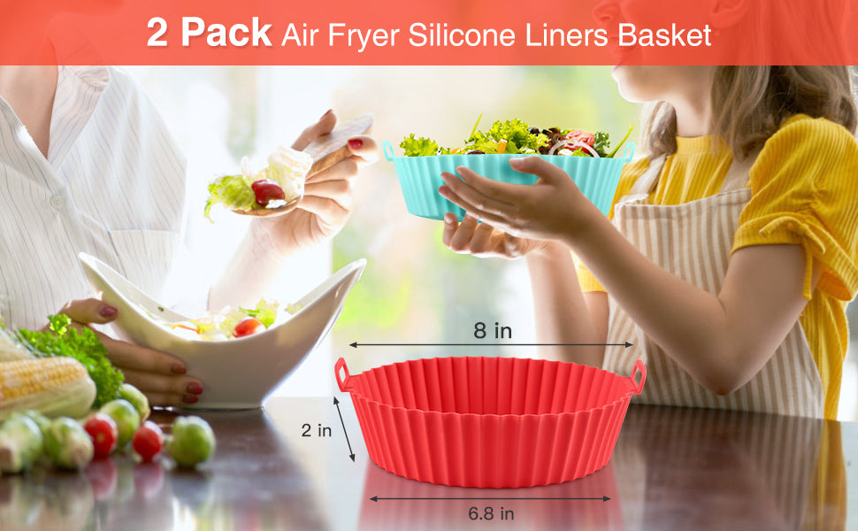 4 Pack Air Fryer Silicone Liners for 3 to 5 QT, Silicone Air Fryer Liners  Insert
