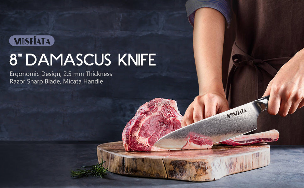 MOSFiATA Professional Damascus Chef Knife Set-3PCS, 8 ''Chef Knife 7”S –  mosfiata