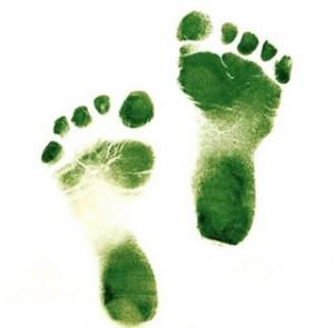Green foot prints