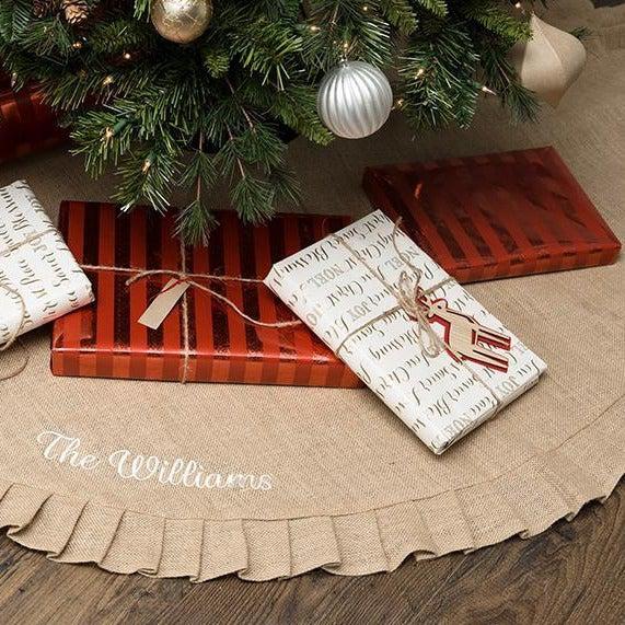Personalized Burlap Christmas Tree Skirt – A Gift Personalized