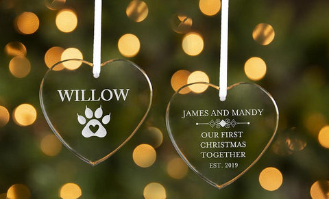 Buy Personalized Heart-Shaped Crystal Ornaments
