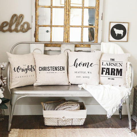 Buy Personalized Throw Pillow Covers (Farmhouse)