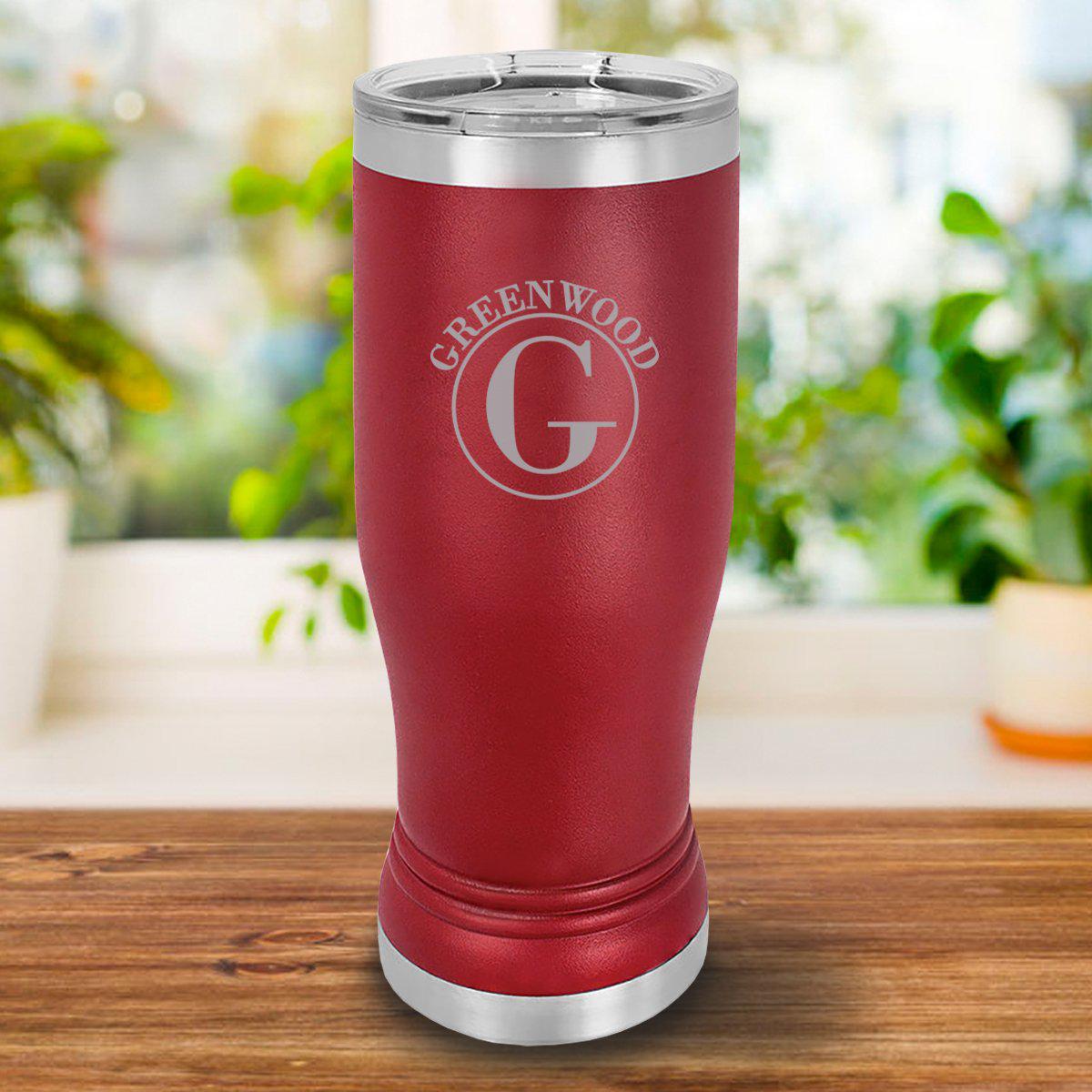 Personalized 20 oz. Maroon Pilsner