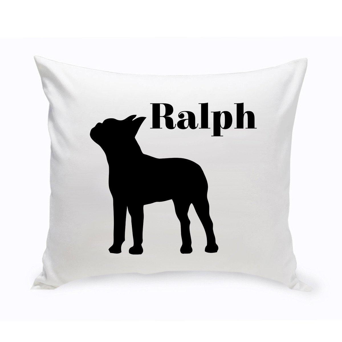 Monogrammed Dog Throw Pillow -  Classic Silhouette