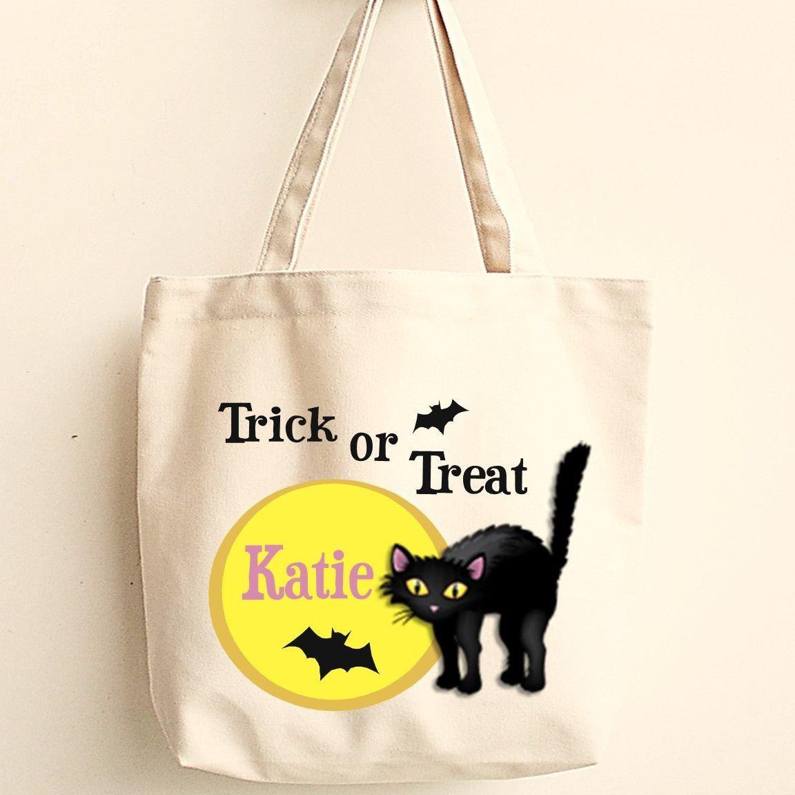 Personalized Halloween Trick-or-Treat Canvas Bag
