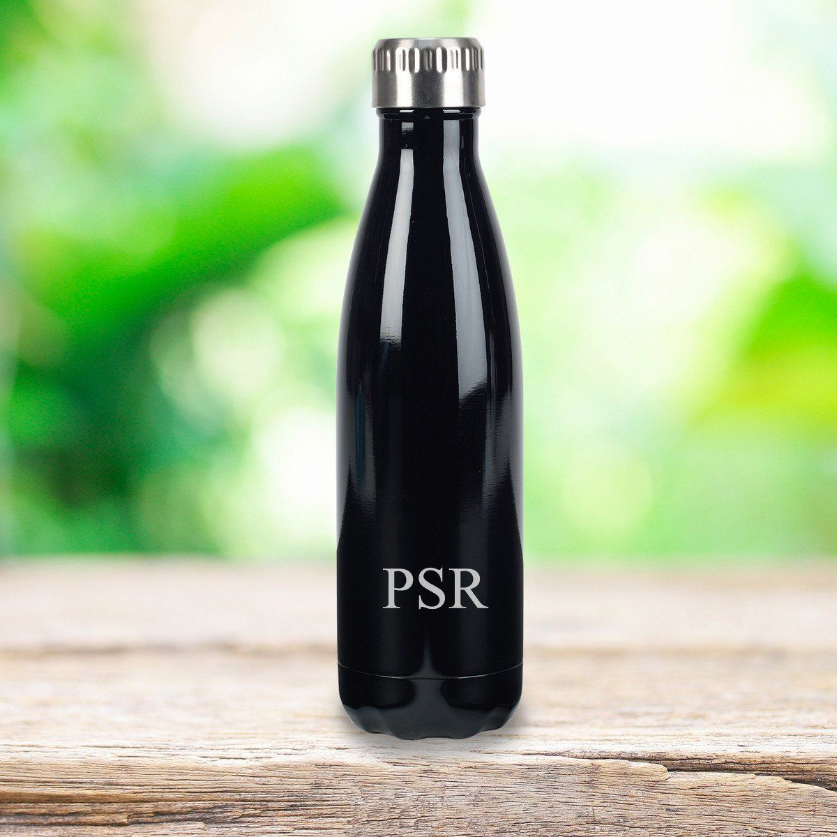 Personalized Black Stainless Steel Double Wall Insulated Water Bottle