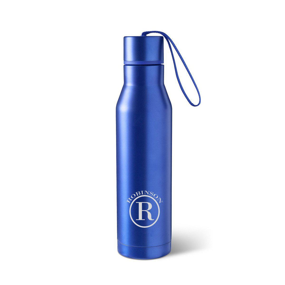 Personalized Blue Double Wall Insulated Stainless Steel Water bottle
