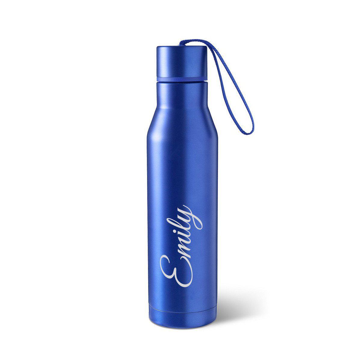 Personalized Blue Double Wall Insulated Stainless Steel Water bottle