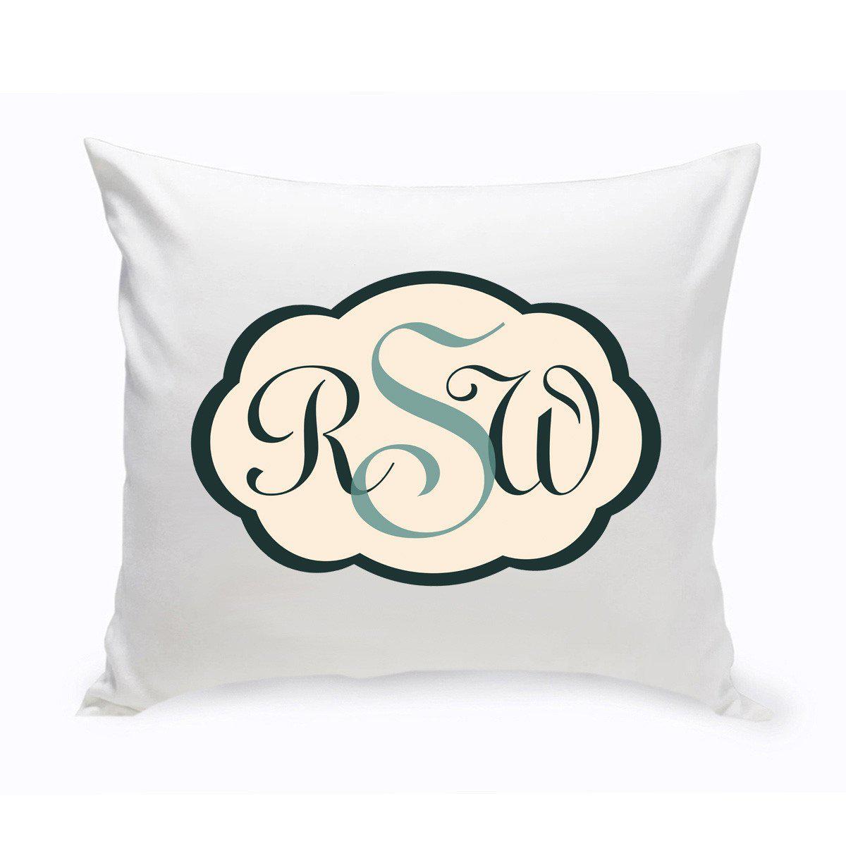 Personalized Baby Monogrammed Bermuda Blue Chevron Throw Pillow