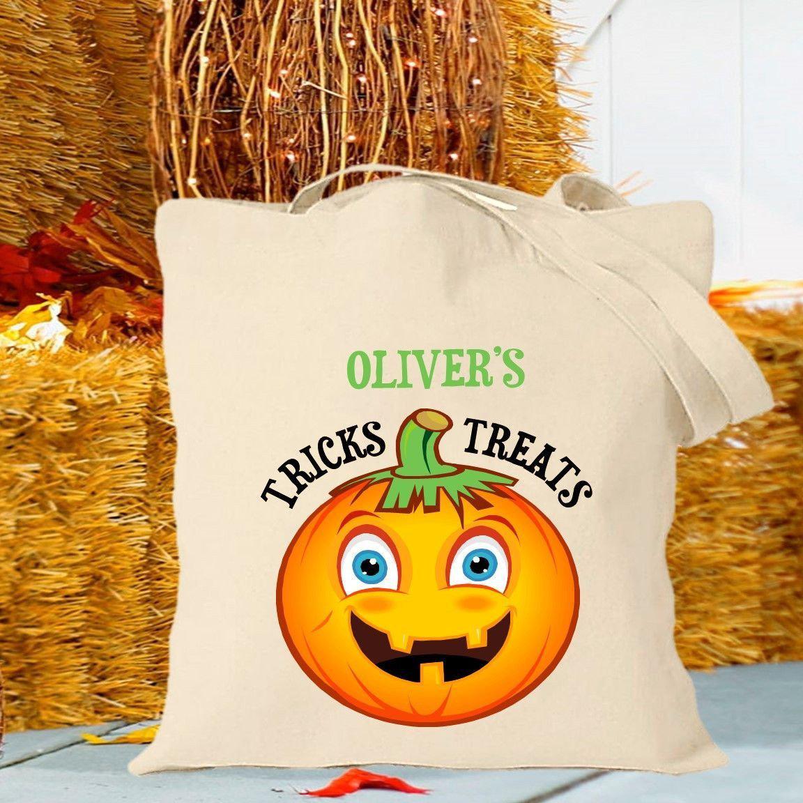 Personalized Halloween Trick-or-Treat Canvas Bag