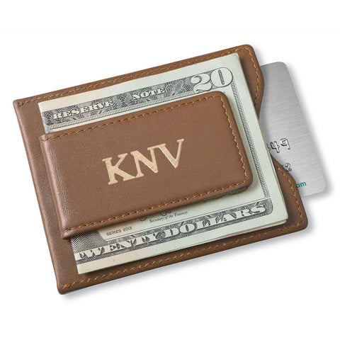 Buy Personalized Brown Magnetic Money Clip & Wallet