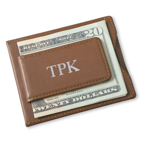 Buy Personalized Brown Magnetic Money Clip & Wallet