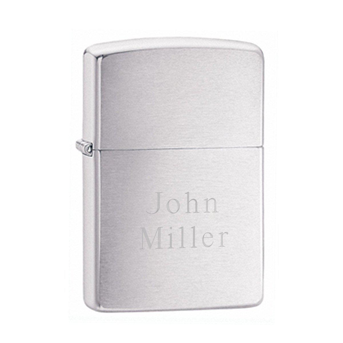 Personalized Brushed Chrome Zippo Lighter