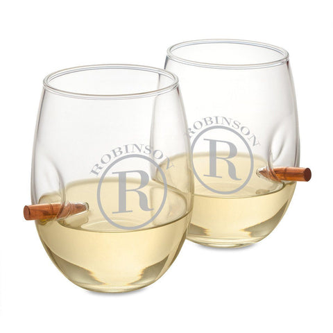 Buy Personalized Bullet Wine Glasses - Set of 2