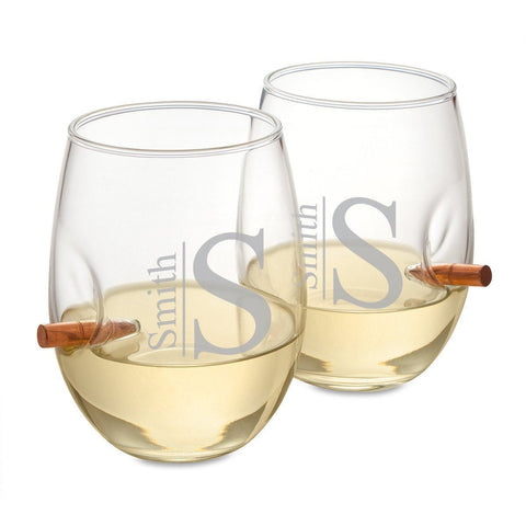 Buy Personalized Bullet Wine Glasses - Set of 2