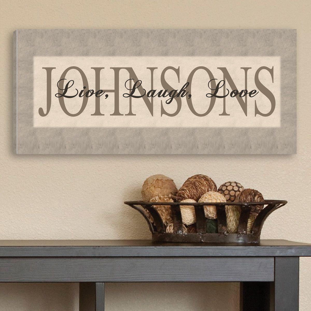 Personalized Canvas Sign - Live, Laugh, Love