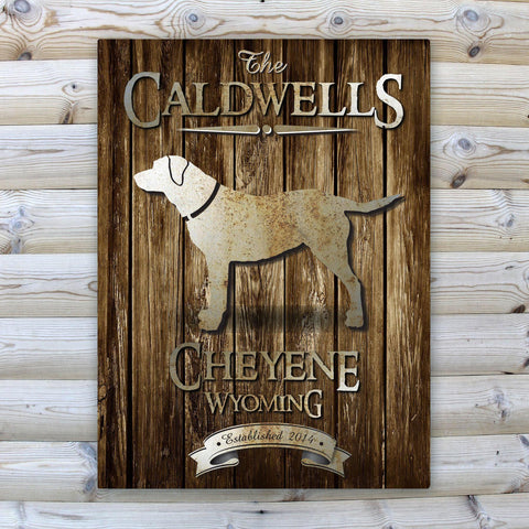 Buy Personalized Rustic Wood Cabin Canvas Sign