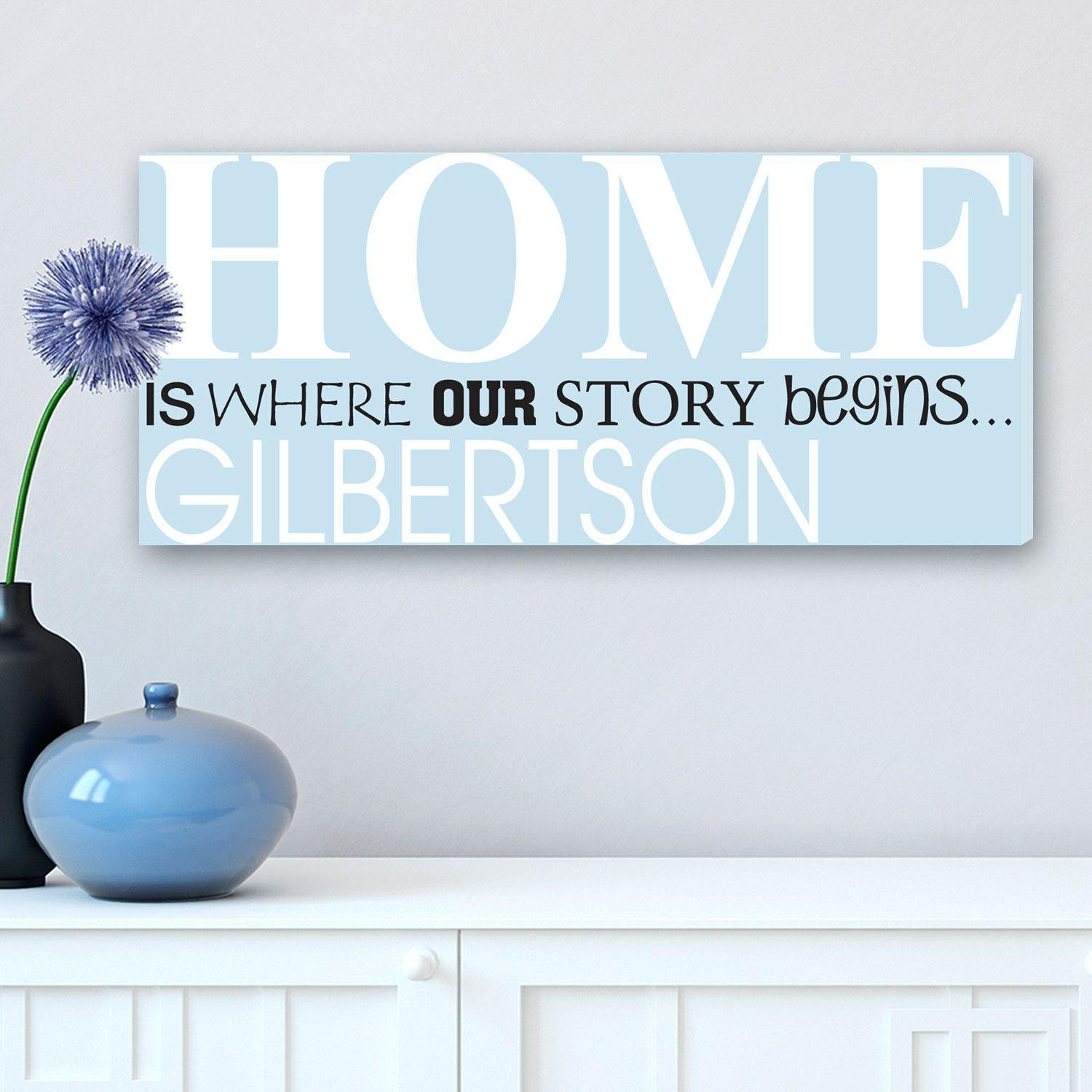 Personalized Where Our Story Begins Canvas Sign
