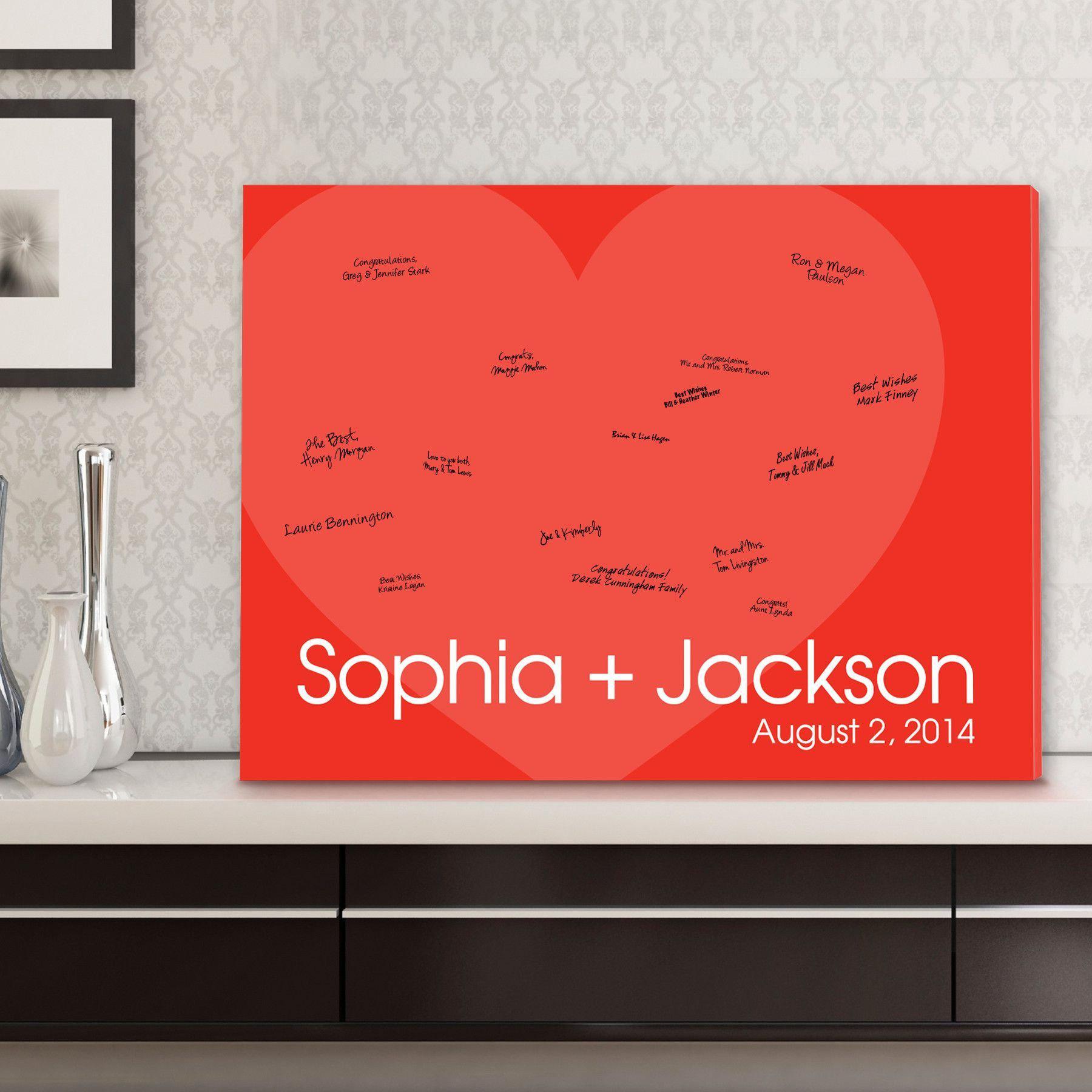 Personalized Guestbook Canvas - I Love You!