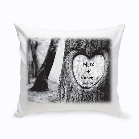 Buy Personalized Everlasting Love Tree Carving Throw Pillow (Insert Included)