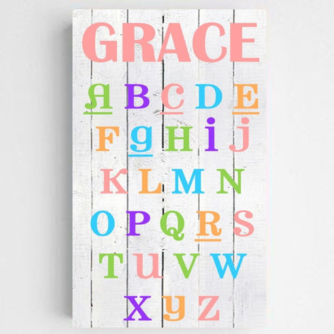 Buy Personalized Colorful ABC Kids Canvas Sign
