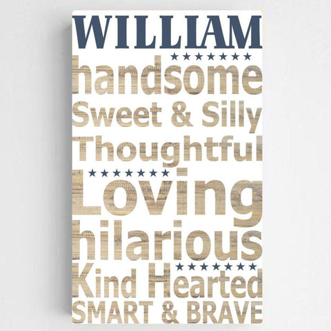 Buy Personalized Boy Definition Canvas Sign