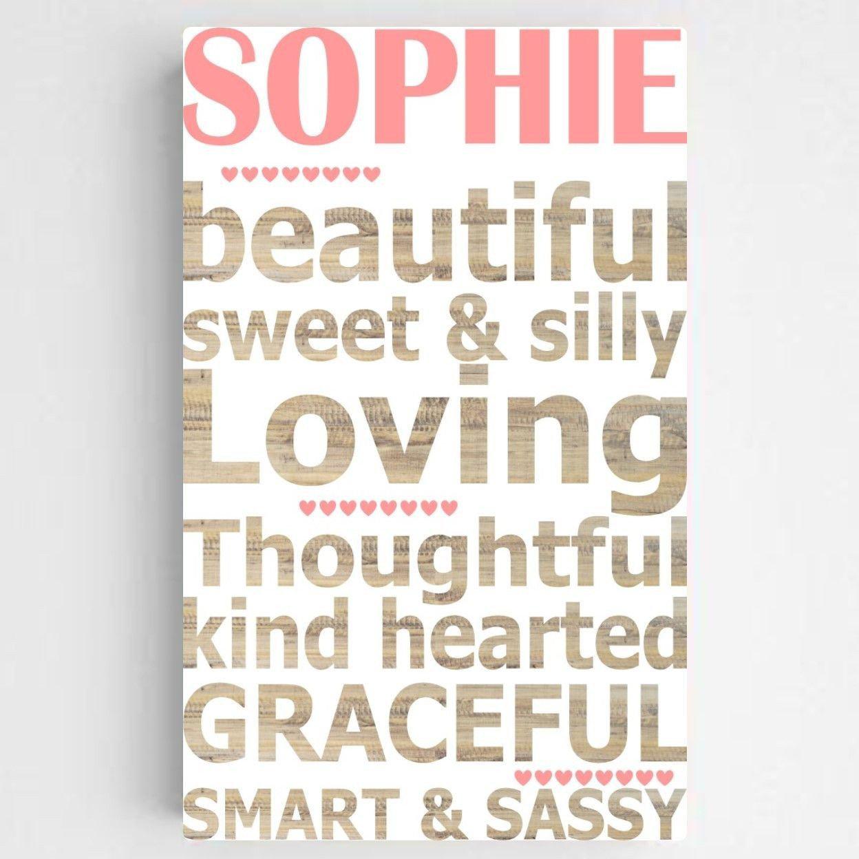 Personalized Kids Definition Canvas Sign