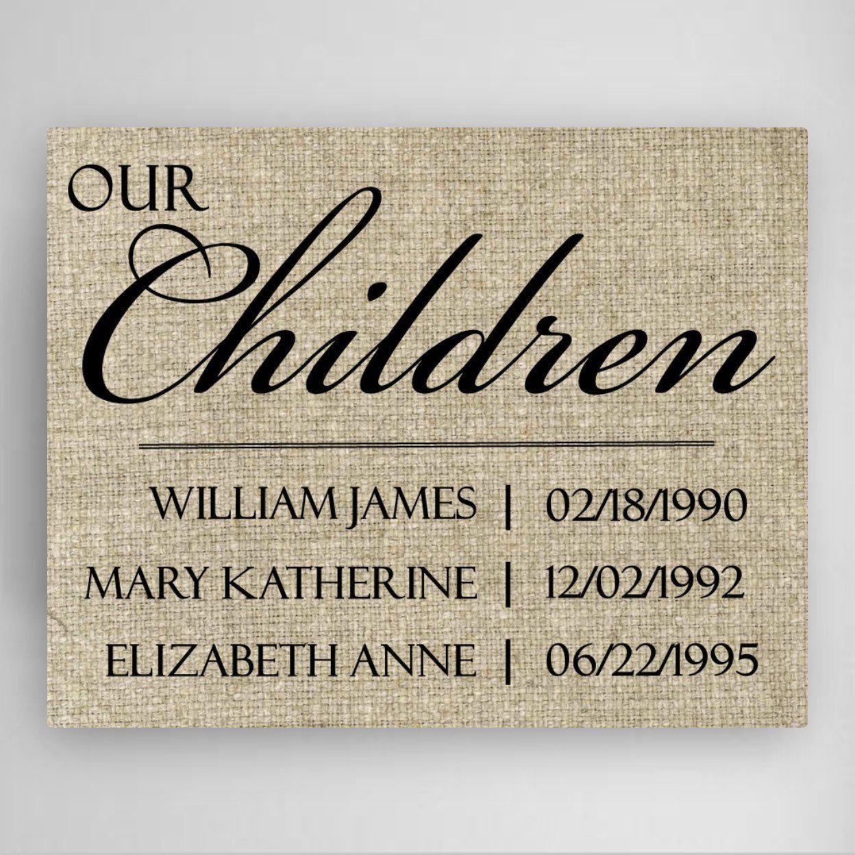 Personalized Our Children Canvas Sign