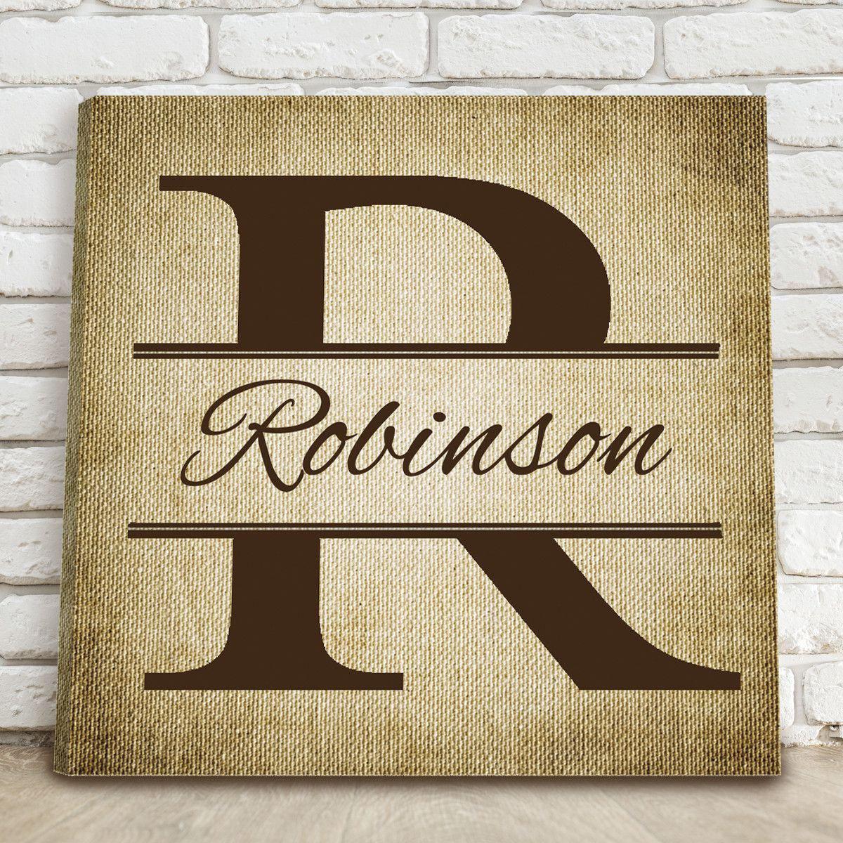 Personalized Stamped Design Canvas Print Sign