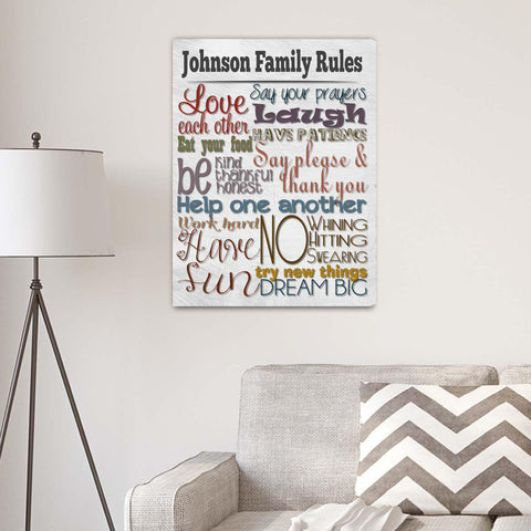 Buy Rules of the House Personalized Canvas Print