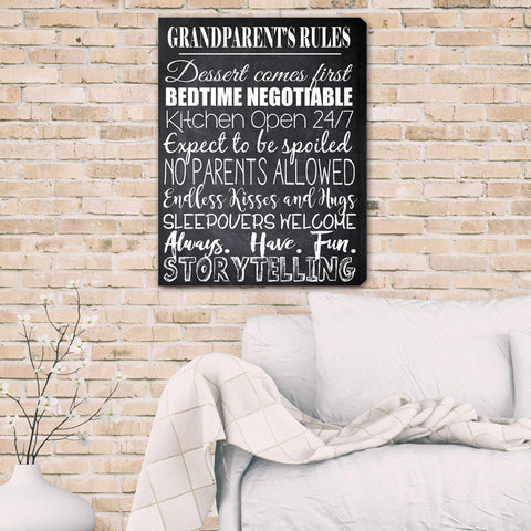 Buy Grandparent's House Rules Personalized Canvas Print