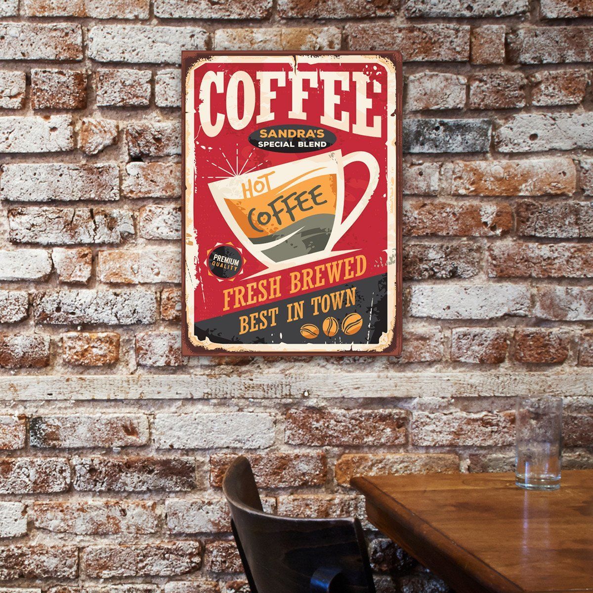 Personalized Vintage Coffee Sign Canvas