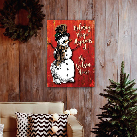 Buy Personalized Vintage Snowman Canvas Print