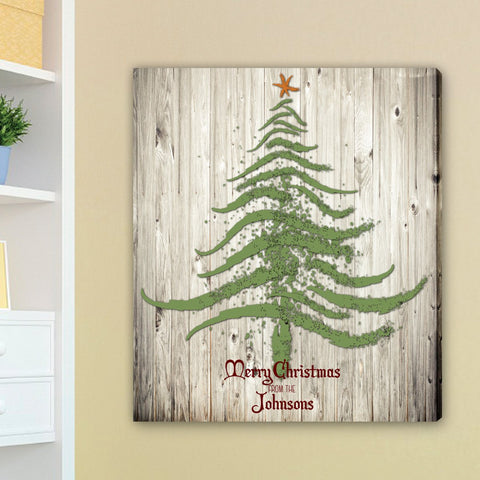 Buy Personalized Vintage Christmas Tree Canvas Print