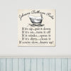 Buy Personalized Bathroom Rules Canvas 18"x18"