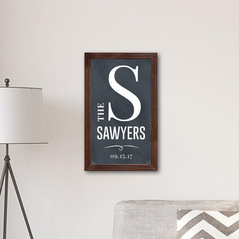 Buy Personalized Framed Family Name & Initial Farmhouse Canvas Print