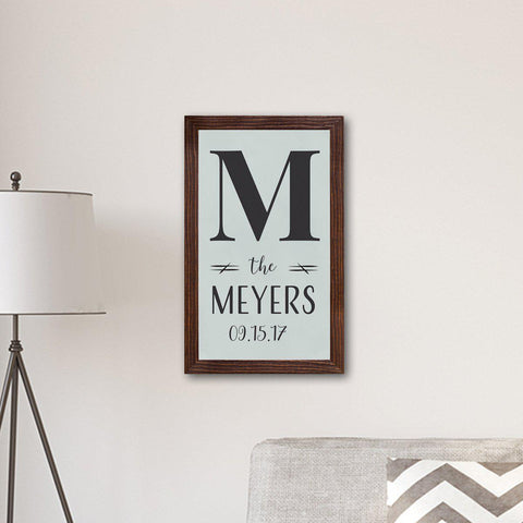 Buy Personalized Framed Family Name & Initial Farmhouse Canvas Print