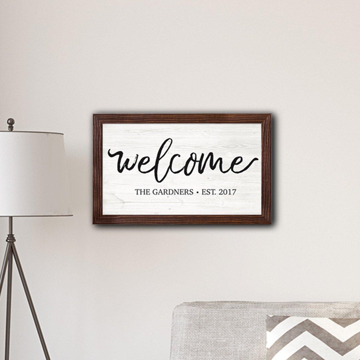 Personalized Welcome Modern Farmhouse 14&quot; x 24&quot; Canvas Sign