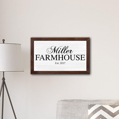 Buy Personalized Framed Family Name Farmhouse Canvas Print - 14