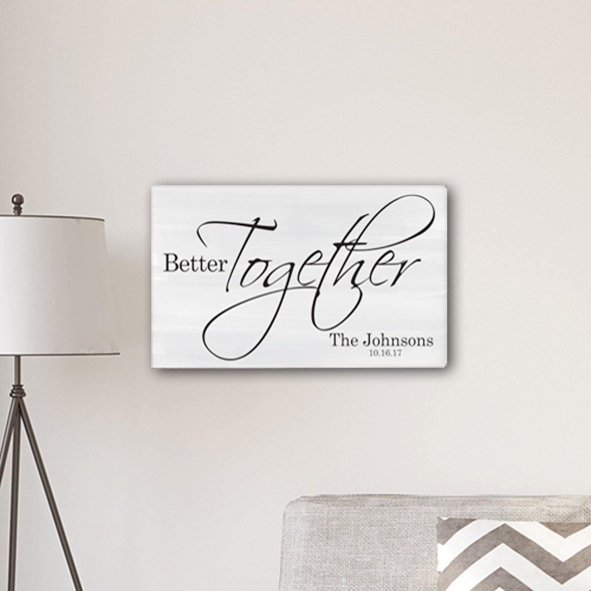 Personalized Better Together Modern Farmhouse 14&quot; x 24&quot; Canvas Sign