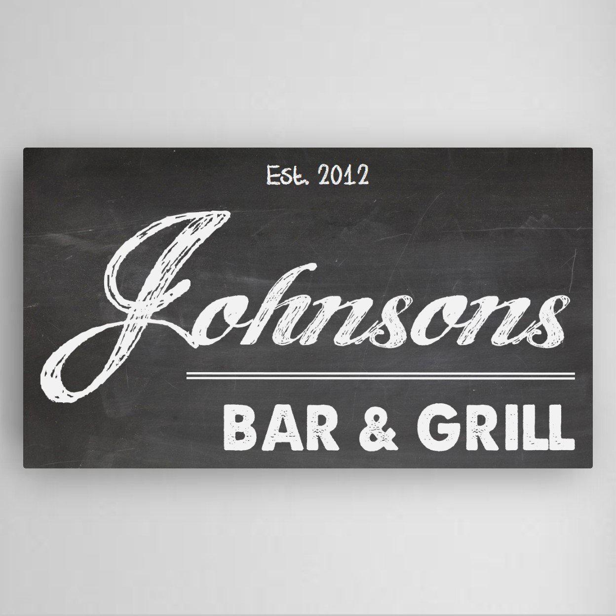 Personalized Home Bar Canvas Sign