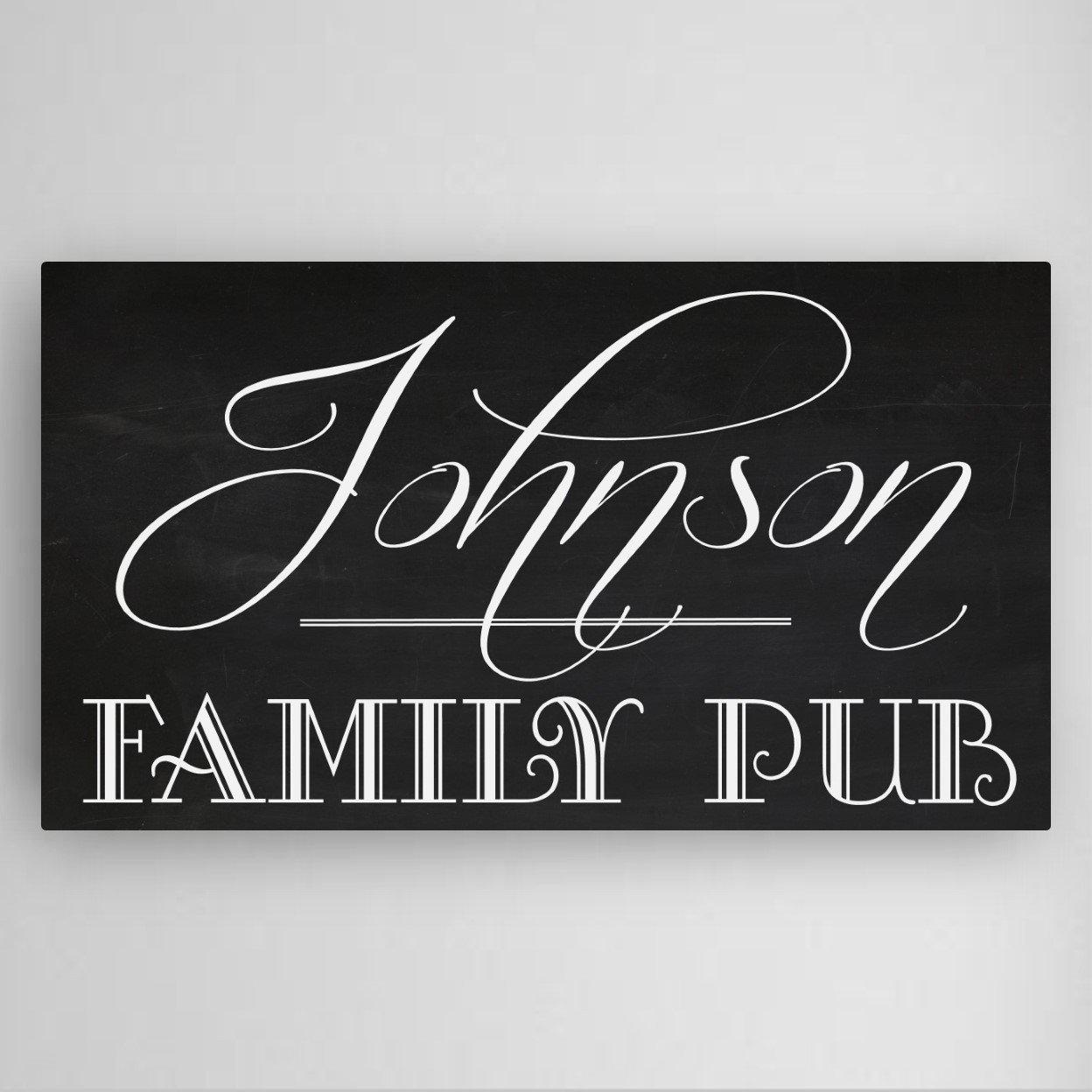 Personalized Family Pub Canvas Sign