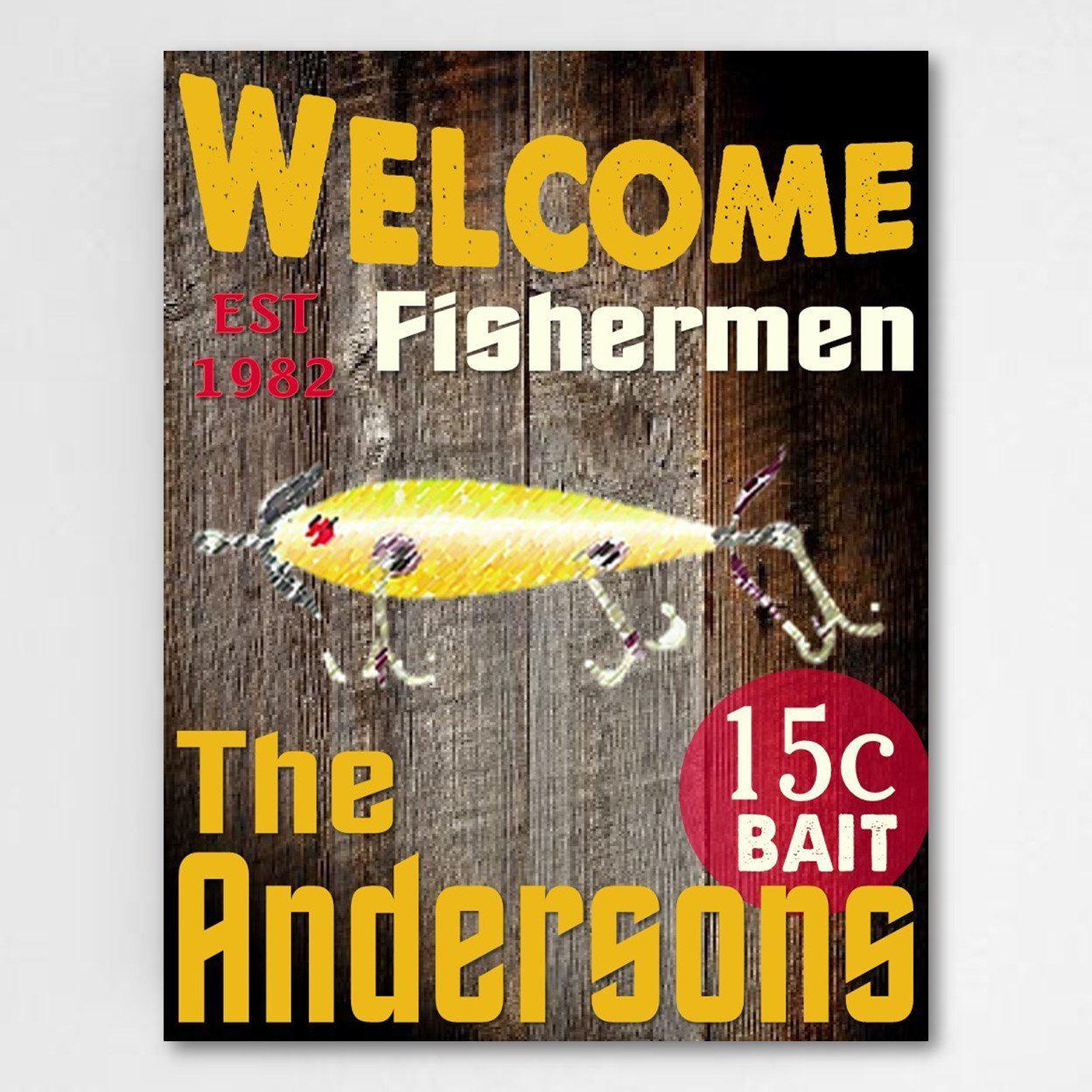 Personalized Fishermen Canvas Sign